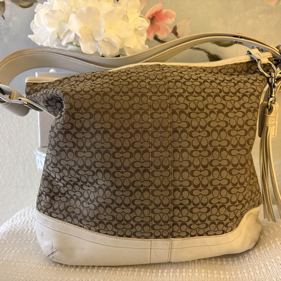 Brown and Cream Designer Shoulder Bag - Picture 2 of 2